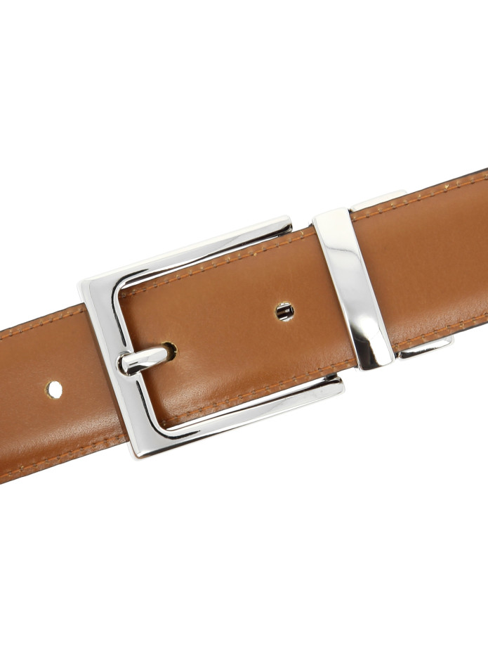 Cintura reversibile cammello e marrone - James