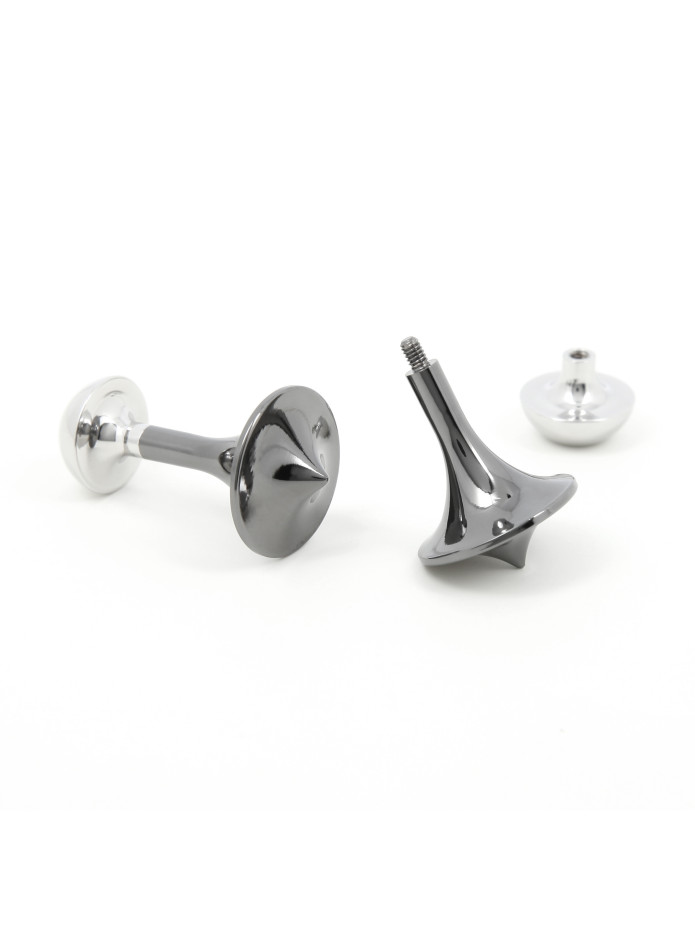 Gemelli a trottola gunmetal e argento - Asakusa