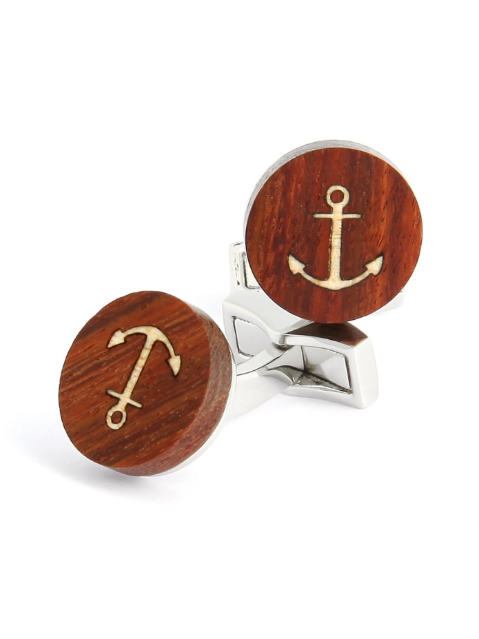 Gemelli in legno con ancora marina - Dinard