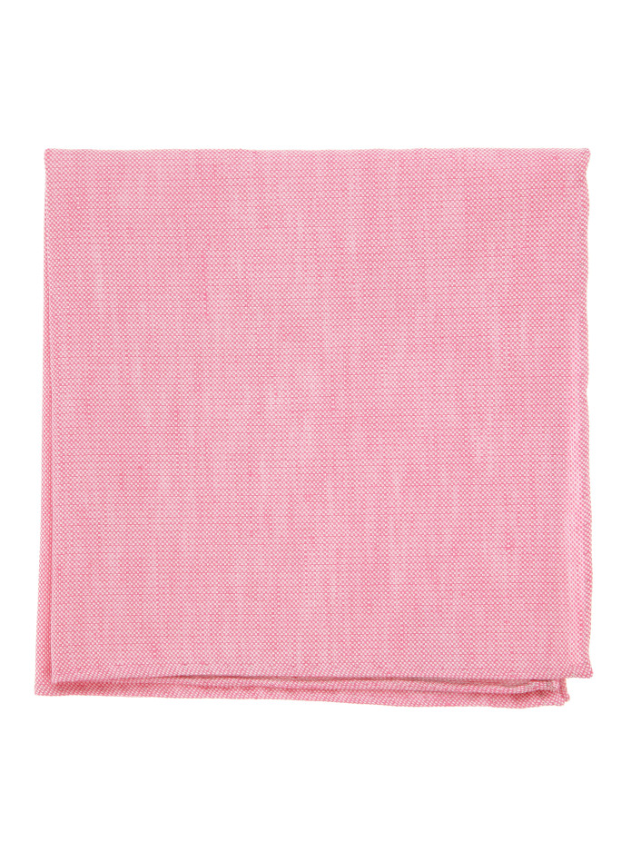 Pochette da taschino rosa pastello in seta e lino intrecciati - Bergamo