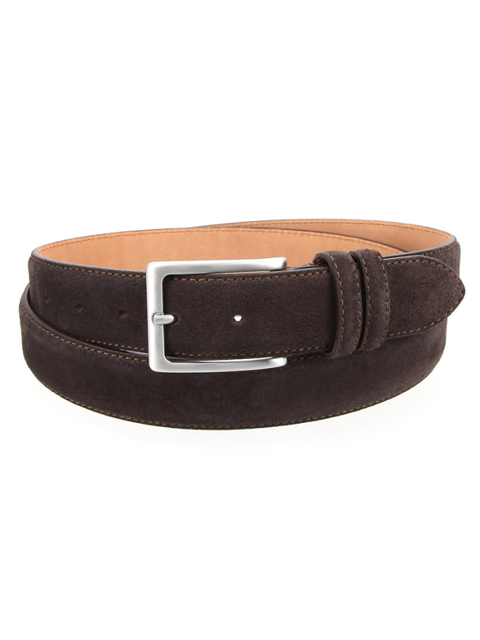 Cintura Marrone scuro in pelle scamosciata - Lino