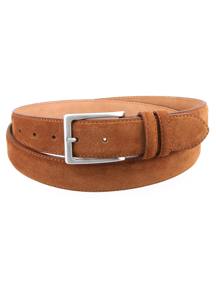 Cintura cognac in pelle scamosciata - Lino