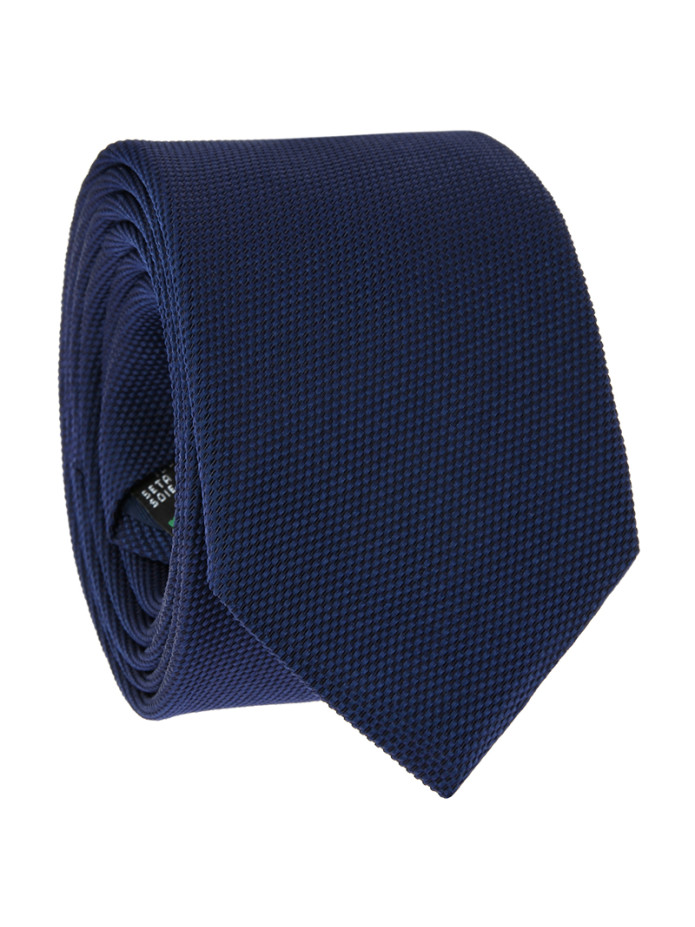 Cravatta blu navy in seta intrecciata - Saint-Honoré