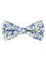 Papillon liberty blu a fiori bianchi gelsomino