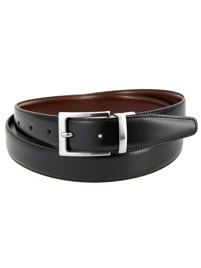 Cintura reversibile nera e marrone - James