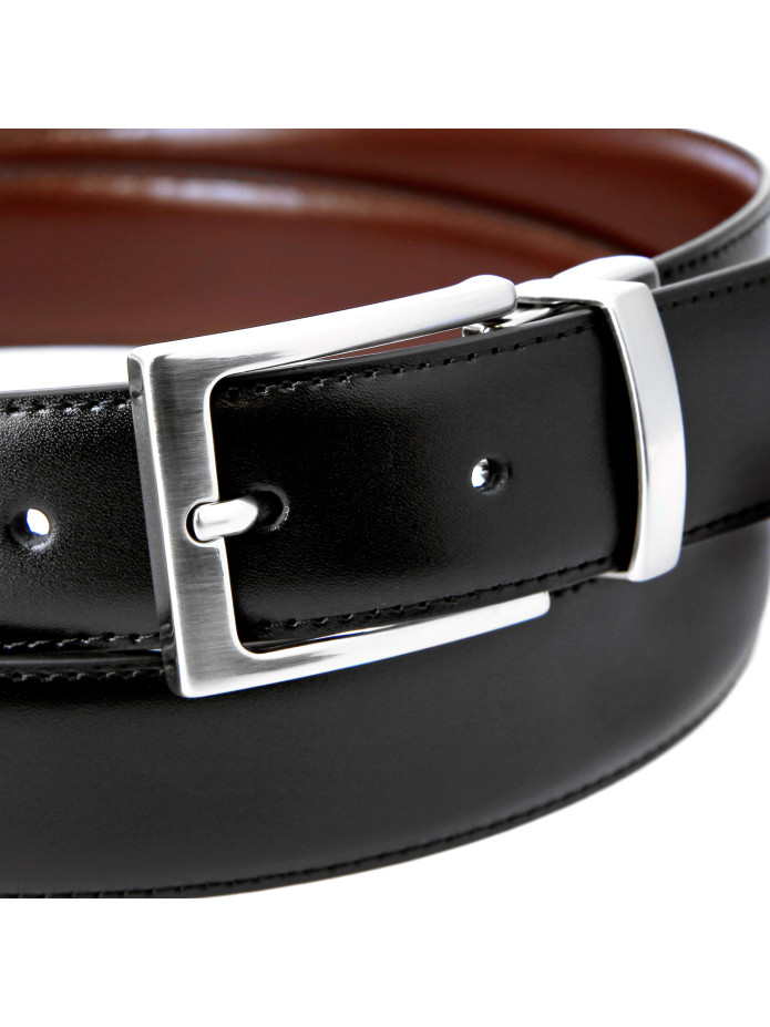 Cintura reversibile nera e marrone - James