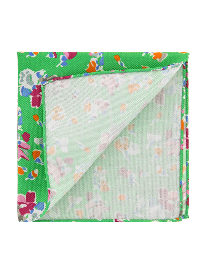Pochette da taschino floreale verde