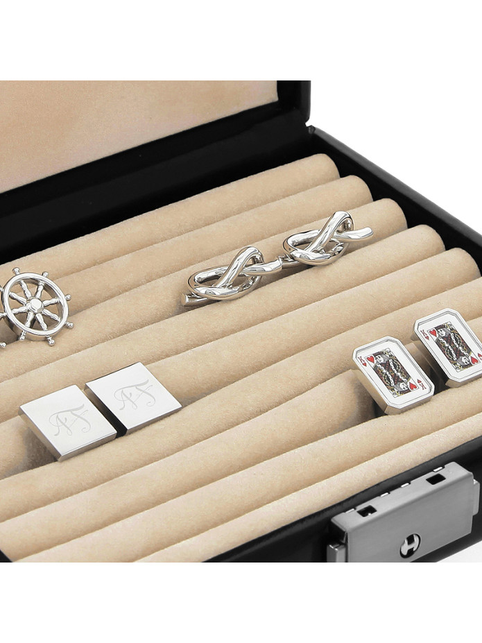 Coffret boutons de manchette en cuir