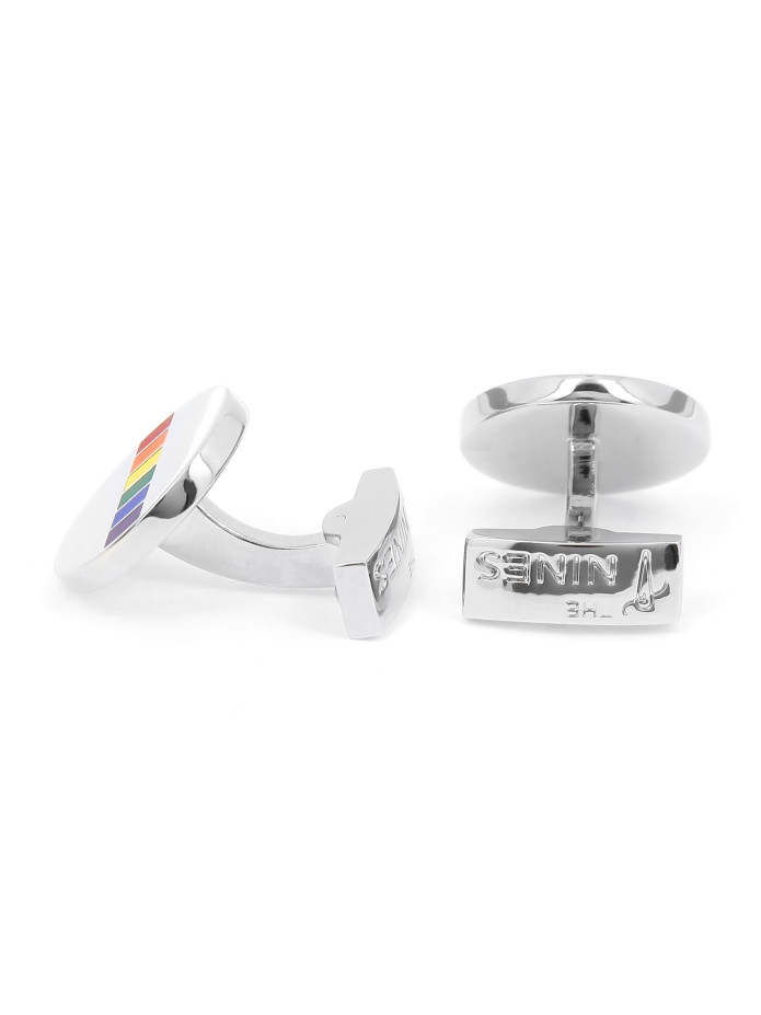 Boutons de manchette rainbow pride