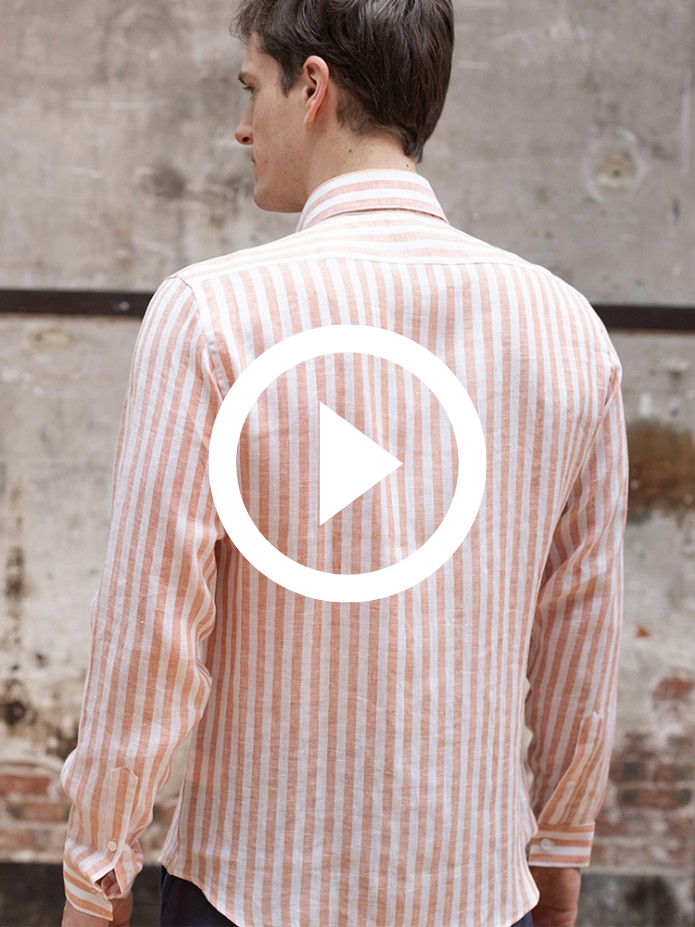 Camicia di lino a righe arancioni - La camicia estiva ideale