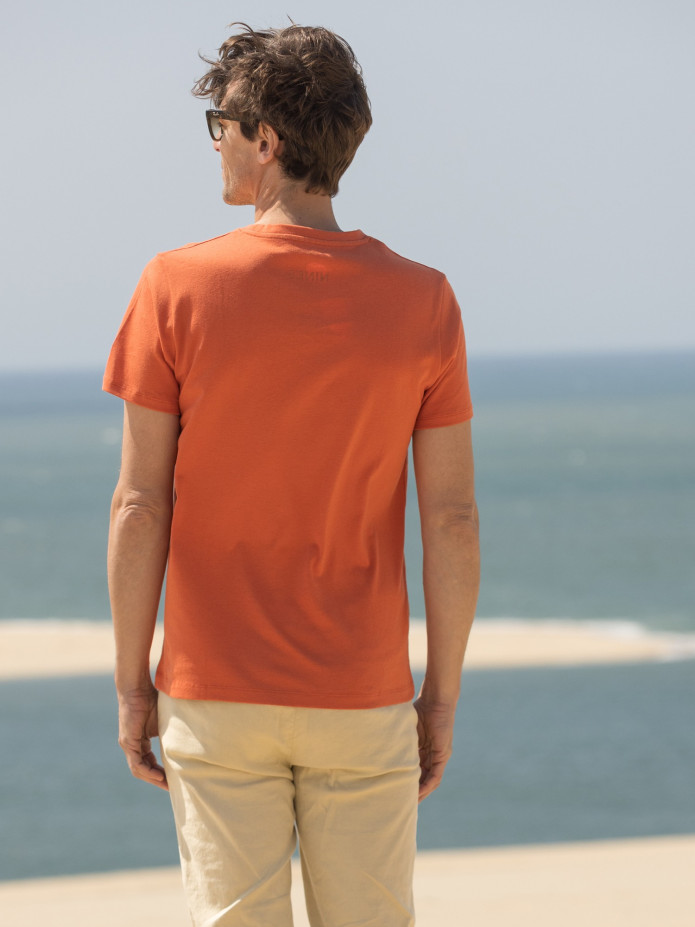 T-shirt en lin et coton bio Terracotta