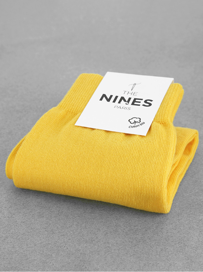 Chaussettes coton bio jaune