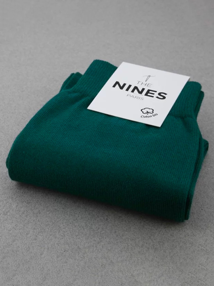 Chaussettes coton bio vert canard