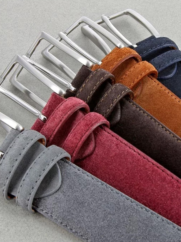 Ceinture bleu marine en cuir suédé - Lino