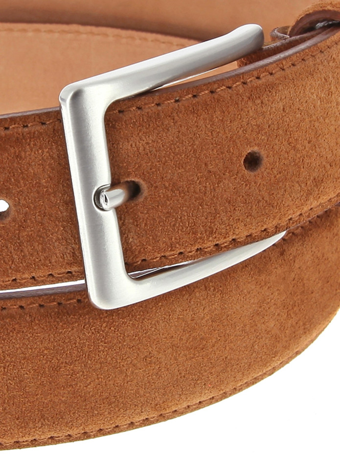 Ceinture cognac en cuir suédé - Lino