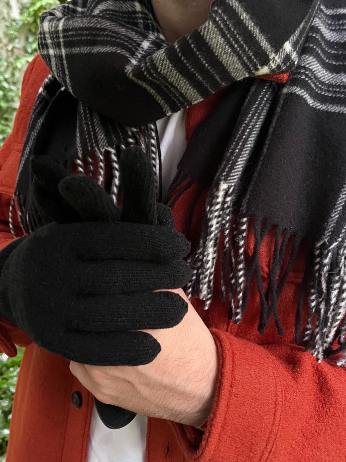 Guanto in Lana e Cashmere Nero