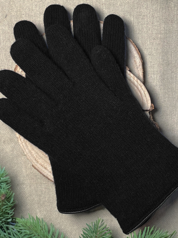 Guanto in Lana e Cashmere Nero