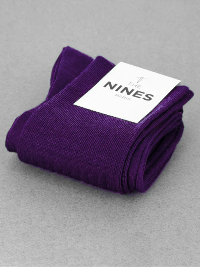Mi-bas fil d'écosse violet
