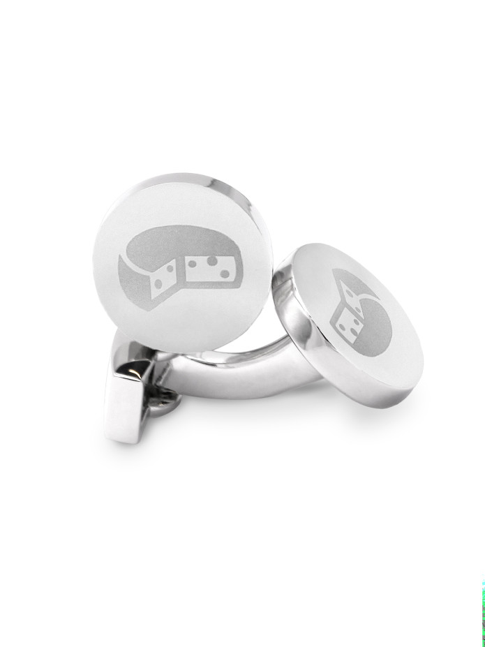 Boutons de manchette fromage en argent