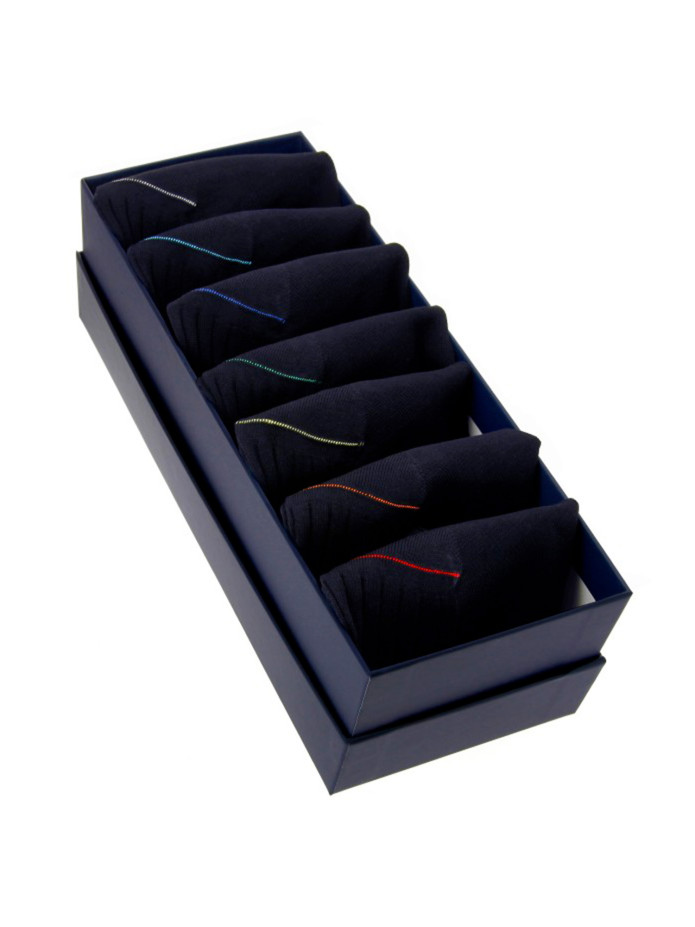 Settimanale calze filo di Scozia blu navy - 7 giorni