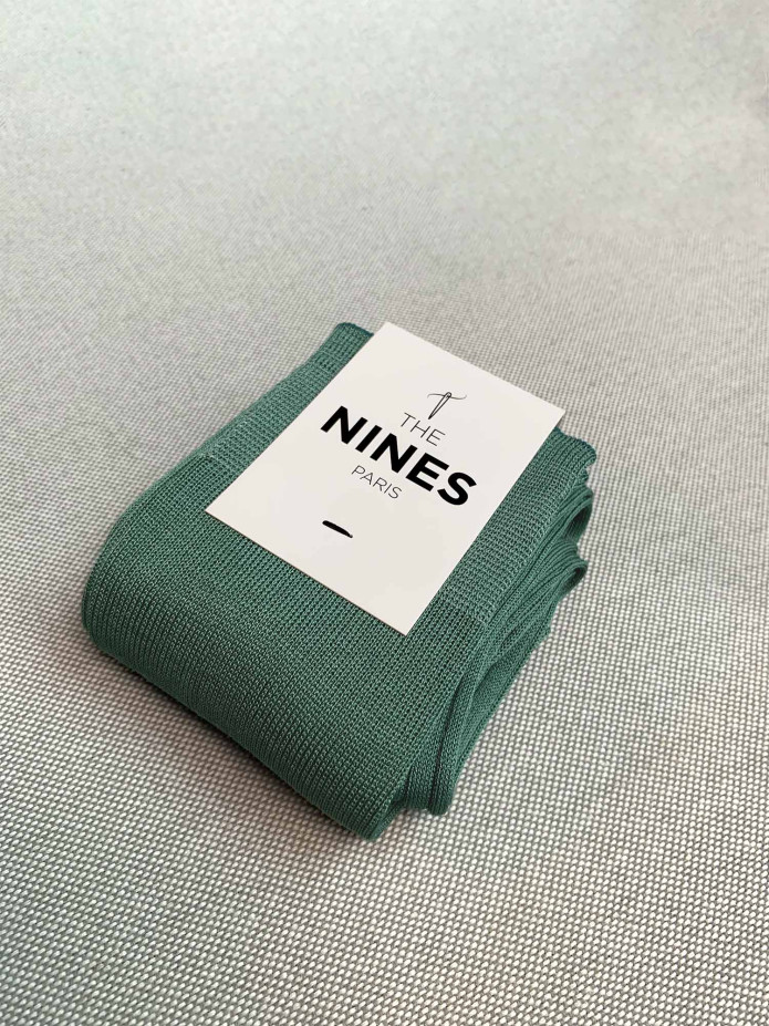 Calzini alla caviglia in filo di Scozia verde timo