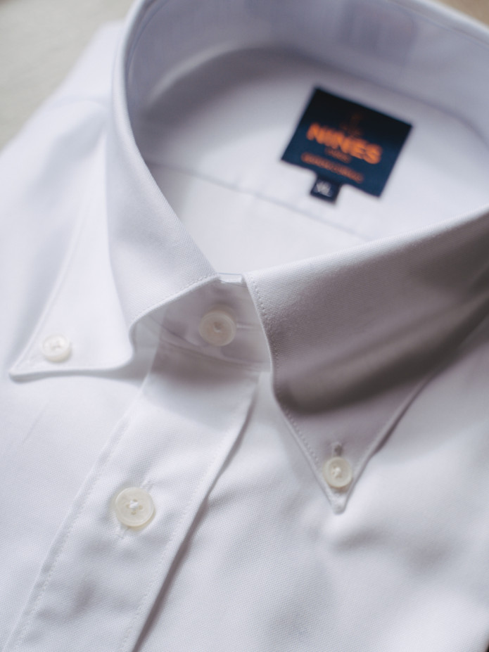 Chemise col américain en oxford blanc