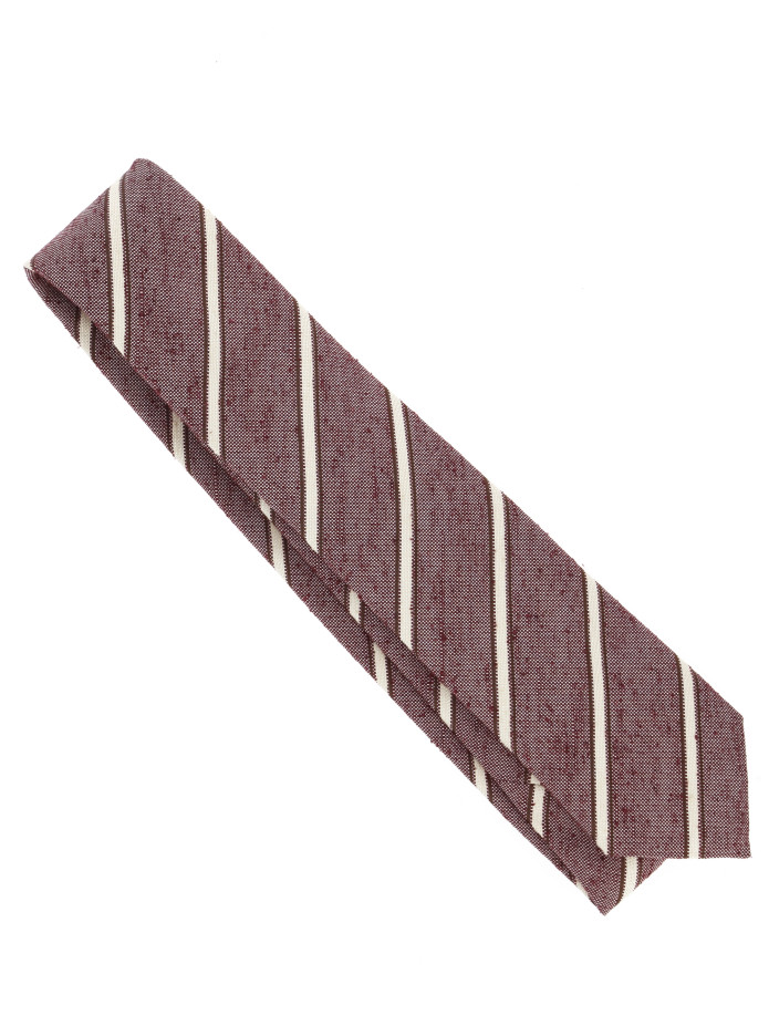 Cravatta bordeaux con strisce beige