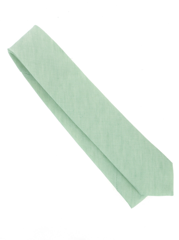 Cravatta in lino e cotone verde Verona