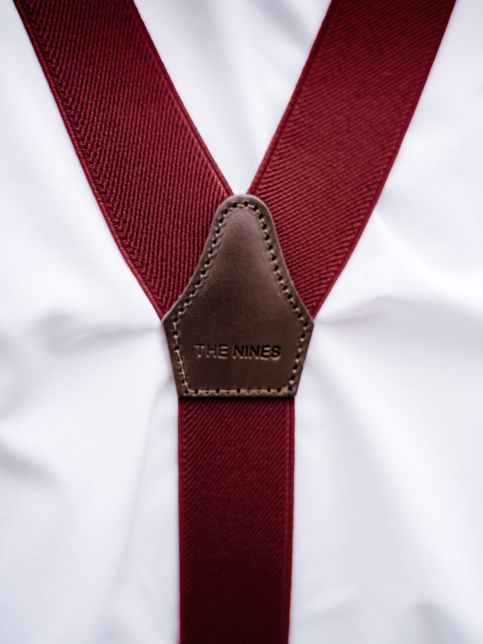 BRUCLE eleganti bretelle da uomo con clip dorate elastico e pelle BRUCLE eleganti bretelle da uomo con clip dorate elastico e pelle