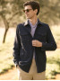 Sovracamicia blu navy lino e cotone Menorca