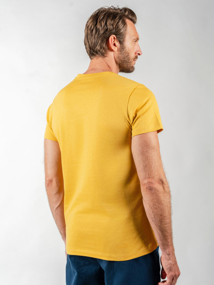 T-shirt in lino e cotone biologico gialla