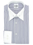 Camicia collo spillo a righe navy