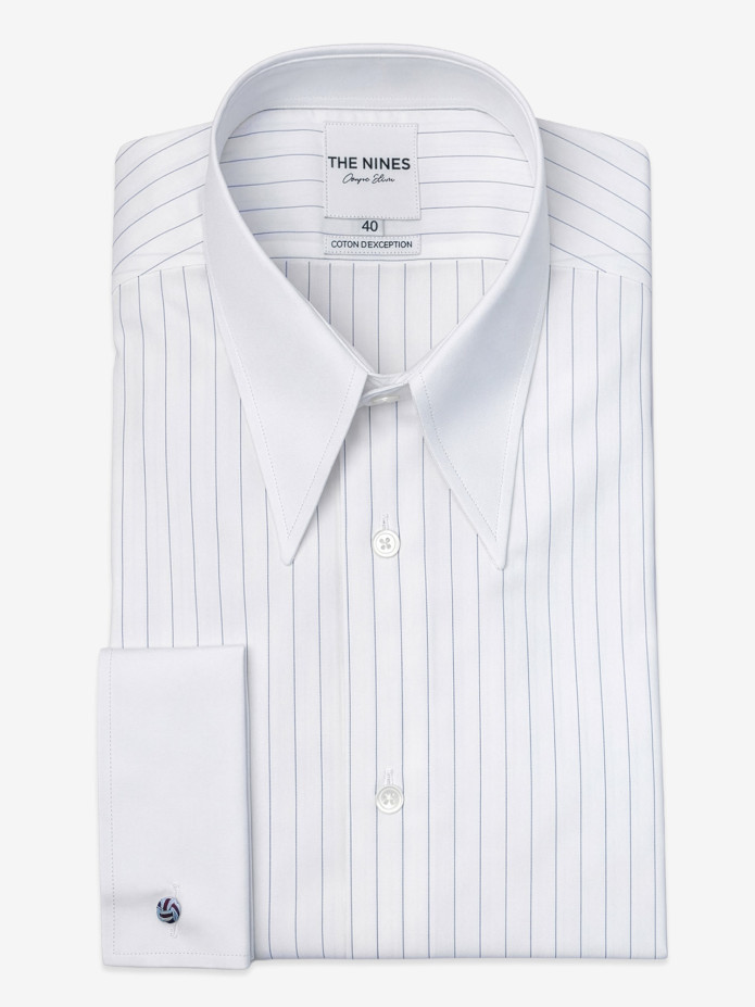 Camicia Collo a Punta a Righe Sottili