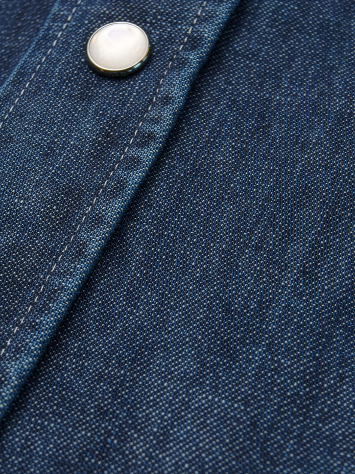 Camicia western collo classico in denim grezzo Bronson
