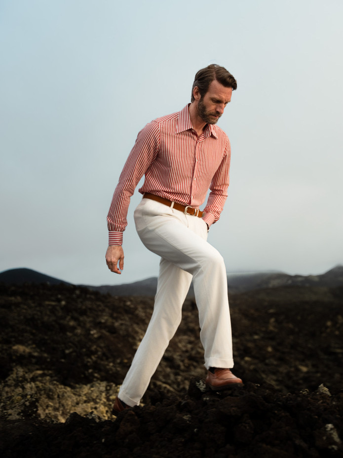 Camicia Francese in Lino Rosso Mk2