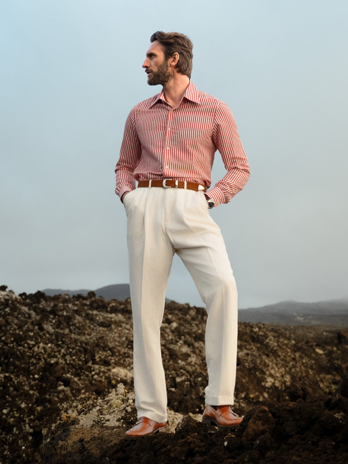 Pantalone a vita alta ecru - Faro