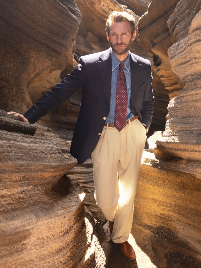 Pantalone beige a vita alta - Faro