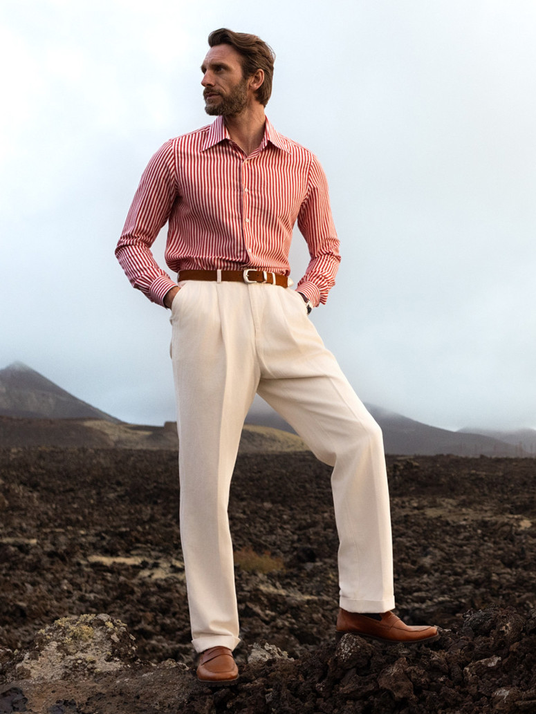 Pantalone a vita alta écru - Faro