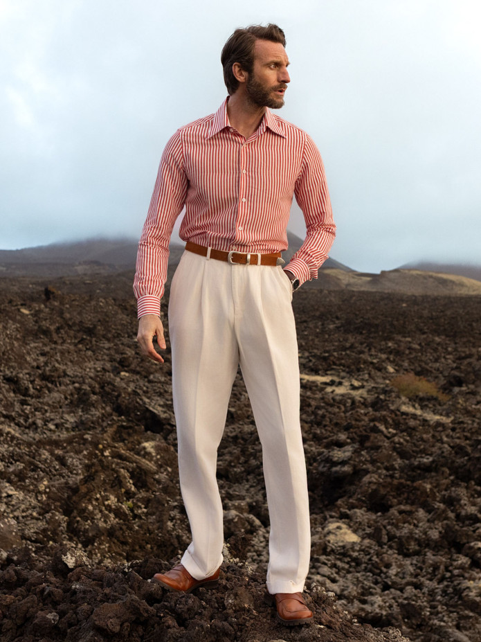 Pantalone a vita alta écru - Faro