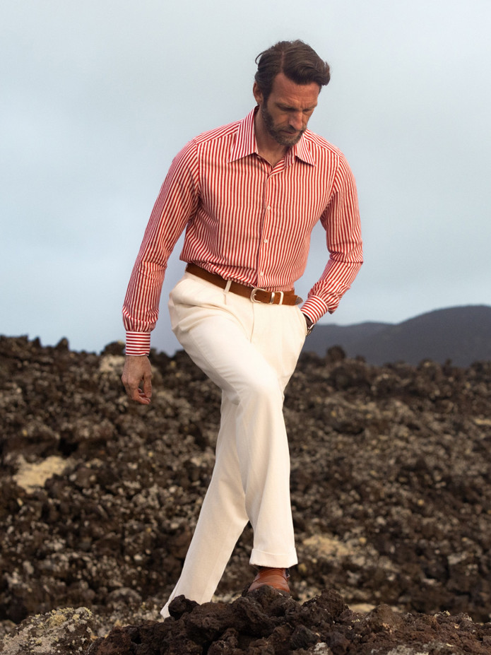 Pantalone a vita alta écru - Faro