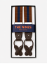 Bretelle uomo rigate cognac e blu navy a bottoni
