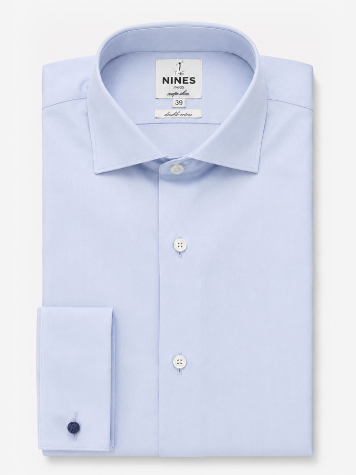 Camicia collo italiano con polsini mousquetaire