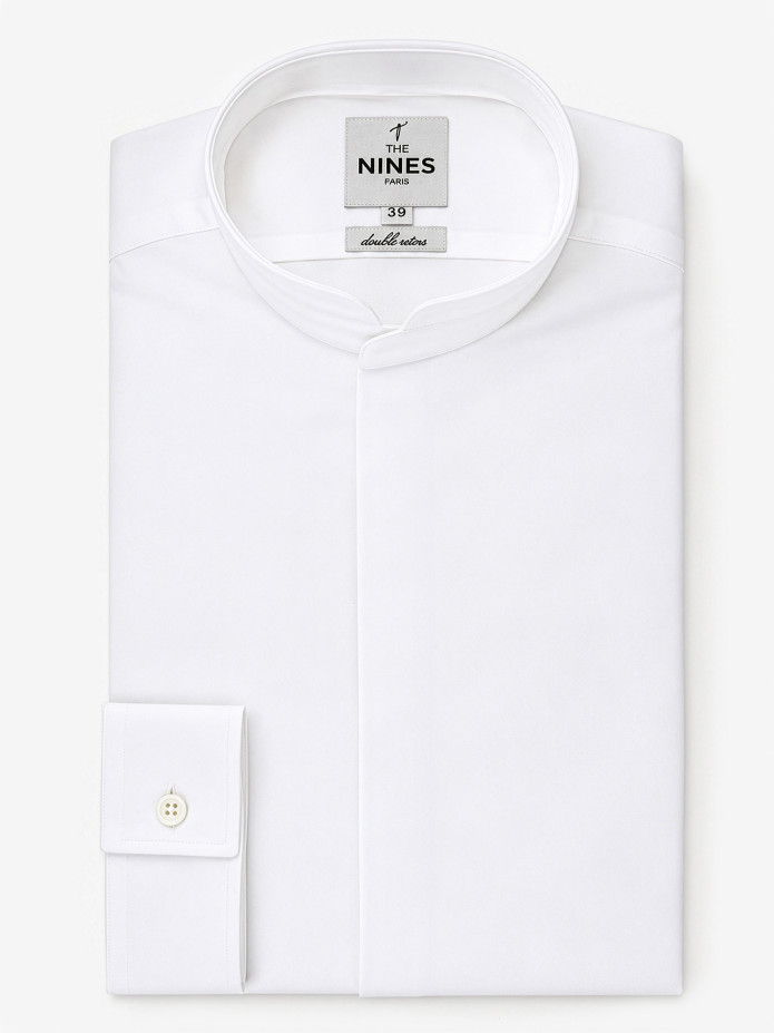 Camicia collo alla coreana bianca