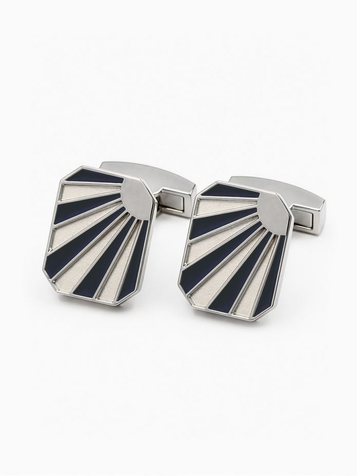 Gemelli Art Déco blu navy - Ventail