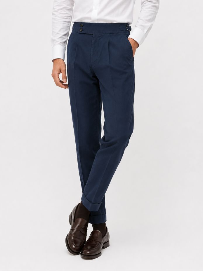 Pantalone con pinces blu navy - Braga
