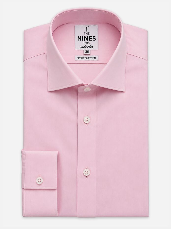 Camicia collo italiano popeline rosa