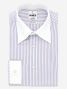 Camicia collo francese a righe malva