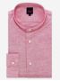 Camicia collo senza alette in lino e cotone rosso