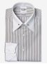 Camicia col épingle a righe marrone e celeste