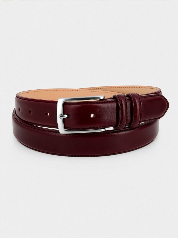 Cintura cuoio rosso bordeaux - Ugo
